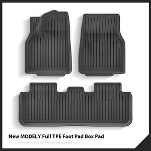 Ensemble complet de tapis de sol en TPE de conception sportive, tapis de coffre en caoutchouc, tapis de sol 3D, volant gauche et droit, compatible avec le modèle <span class=keywords><strong>Y</strong></span>, épaisseur de 10 mm, 1 an - Product Image 5