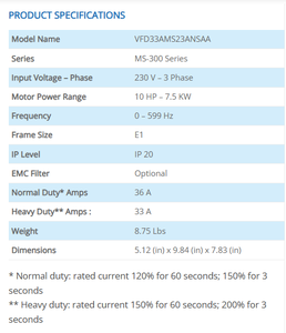 Variador de Frecuencia Delta VFD33AMS23ANSAA Trifásico 400V MS300 para Automatización Industrial - Product Image 2