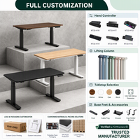 Bureau assis-debout électrique ergonomique et durable en fer, avec double moteur dissimulé, réglable en hauteur sur 2 niveaux, pour le bureau