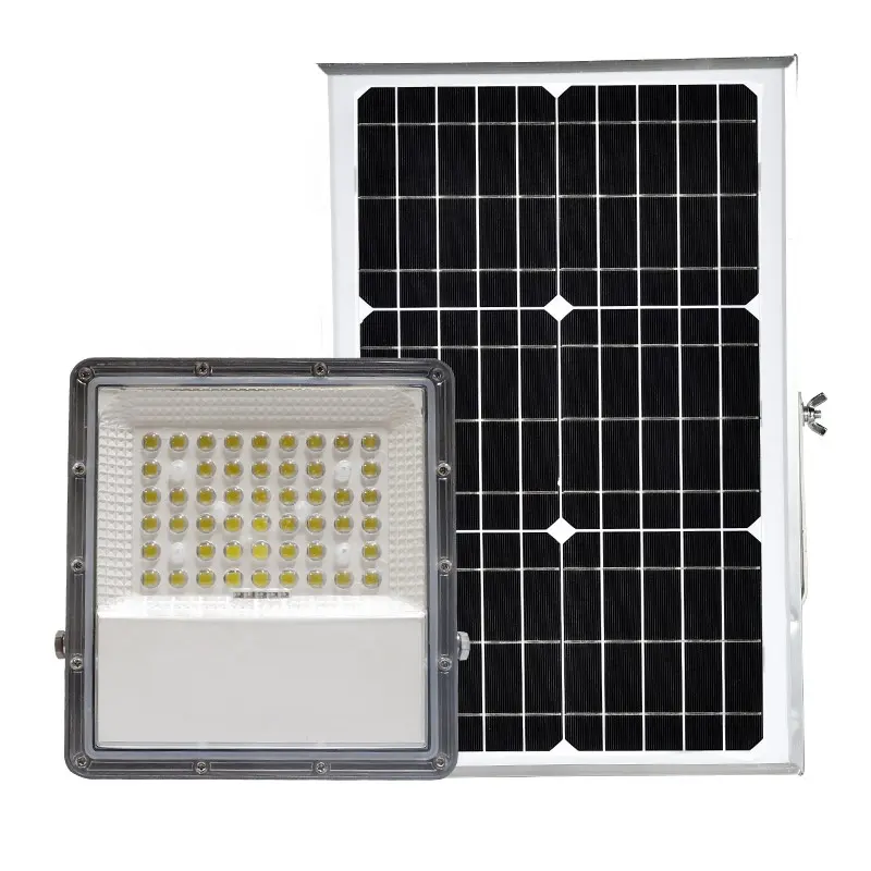 Dusk to dawn automatic lighting light time control with remote controller Poly Monocrystalline silicon panel solar flood lamps