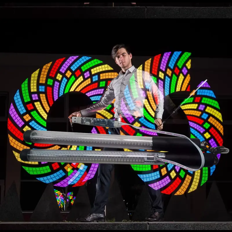 Новое поступление, светодиодные пои шоу-палки, 60 ламп, 50, 60, 80, 100 пикселей, полноцветные цифровые нунчаки для dj bars Show
