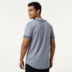 เสื้อกีฬาเบสบอลแขนสั้นติดกระดุมเสื้อชื่อทีม100% โพลีเอสเตอร์ออกแบบได้ตามต้องการ - Product Image 1