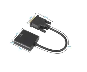 Konverter adaptor Dvi ke VGA 24 + 1 Dvi ke VGA kinerja tinggi untuk TV PC