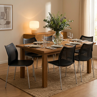 Chaise de salle à manger moderne à dossier perforé XFB-X-P22 avec structure en métal thermolaqué pour réunions et négociations à domicile