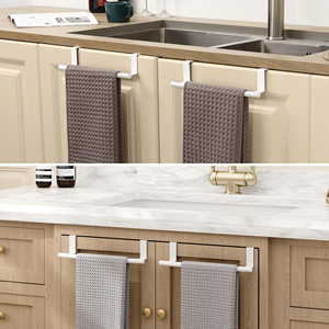 Towel Rod Steel Metal <b>Wire</b> Over Cabinet Towel <b>Rack</b> <b>Storage</b> Organizer Bathroom Door Hanging Towels <b>Rack</b> Punch-free Rag Hanger - Product Image 3