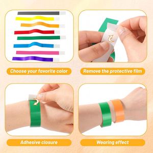 Pulsera de Papel Promocional de Color Sólido Imprimible, Resistente a Desgarros, Pulseras de Papel Impermeables con Logotipo Personalizado - Product Image 3