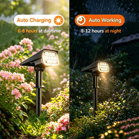 Projecteurs solaires à longue autonomie de batterie, certifiés IP65, avec capteur de lumière et variateur d'intensité, pour usage extérieur en jardin, directement de l'usine