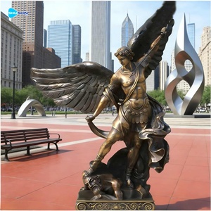 Life Size Handmade Saint <strong>Michael</strong> Statue Brass Figure Custom Outdoor Decorative Sculpture - Product Image 5