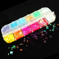 Paso Sico French Kit de Nail Art 3D Multi-Designs, Formes Irrégulières Feuille d'Érable, Couleurs Chatoyantes, Paillettes Créatives DIY pour Manucure