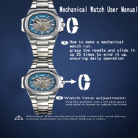 Montre automatique mécanique pour homme LONGLUX, montres de luxe, étanches, squelette, pour affaires, vente en gros pas cher, acier inoxydable, montre cadeau