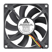 Ventilateur de refroidissement axial sans balais DC Gdstime GDA8015 DC12V à roulement à manchon 3 broches 80mm 80x80x15mm pour boîtier d'ordinateur avec fonction FG 26CFM
