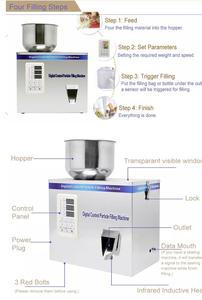 Machine de remplissage et d'emballage manuelle et automatique pour poudres alimentaires, granulés, café, sachets, épices, farine, riz, mini et petite taille, 50-500g, modèle S, en promotion - Product Image 5