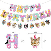 Mignon miaou chat ballon anniversaire bannière décoration animal de compagnie chat fête ballon couleur Pastel pour la décoration de fête d'anniversaire K0020