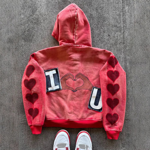 Винтажный свитшот и серая толстовка с эффектом потертости из плотного хлопка 400 GSM для индивидуального пошива, 100% хлопок, длинный рукав - Product Image 2