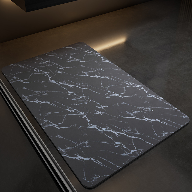 Wash-free bathroom mat - inkstone white