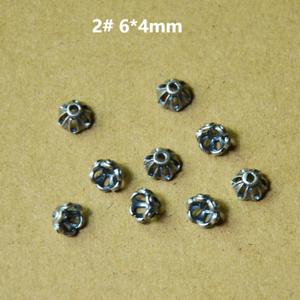 Separadores de cuentas plateados con forma de flor para la fabricación de pulseras, accesorios de joyería chapados Z074 - Product Image 3