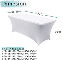 Housses de table en spandex personnalisées avec logo imprimé, rectangulaires, en polyester, pour fêtes, banquets, mariages, nappes extensibles
