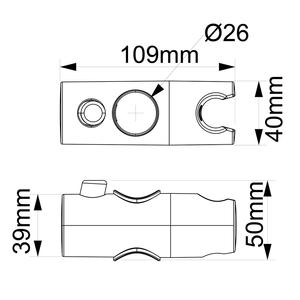 Support de barre de douche cylindrique universel pour salle de bain, accessoires de baignoire anti-corrosion SR1180 - Product Image 3