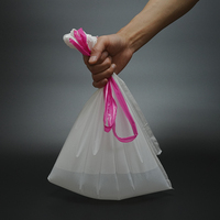 Sacs jetables pour cuvette de lit avec cordon de serrage rose, qualité médicale, étanches et résistants à la déchirure, pour l'hygiène des patients