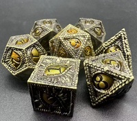 Ensemble de dés DND en métal lourd de qualité supérieure, yeux de dragon multicolores éblouissants