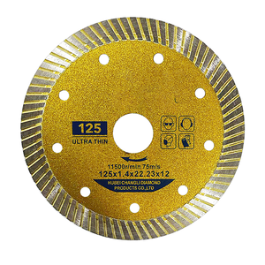 Lames de scie à carrelage diamantées turbo industrielles en gros 500 mm 370 mm, revêtement Ti, extra fines, disque de coupe céramique 5 pouces, pour coupe à sec/humide - Product Image 1