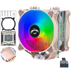 QiuzAim computadora de escritorio 6 tubo de cobre <span class=keywords><strong>CPU</strong></span> disipador de calor X79 placa base X99 refrigerado por aire 2011 computadora <span class=keywords><strong>CPU</strong></span> ventilador 12cm Torre PWM - Product Image 1