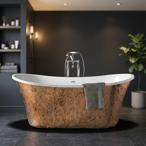 Baignoire ovale autoportante en cuivre, baignoire classique pour adultes, durable, portable, pour bains de glace, baignoire extérieure - Indian Home - Product Image 3