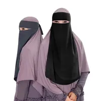 2022 Dubai Hijab Praktis Timur Tengah Siap untuk Dikirim Panjang Sifon Berat Muslim Niqab Hijab Penutup Wajah
