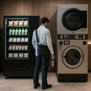 Lave-<span class=keywords><strong>linge</strong></span> et sèche-<span class=keywords><strong>linge</strong></span> à pièces avec <span class=keywords><strong>carte</strong></span> de code QR exploité pour la vente - Product Image 3