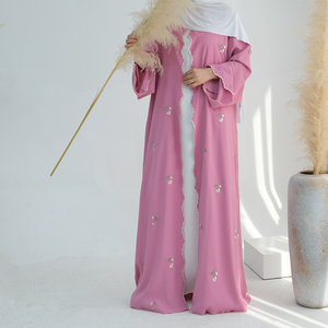 Produttore di <span class=keywords><strong>Abaya</strong></span> 2025 <span class=keywords><strong>Abaya</strong></span> di Lusso da <span class=keywords><strong>Donna</strong></span> Veste Musulmana con Ricamo Floreale <span class=keywords><strong>Abaya</strong></span> Aperto Modesto Abito Musulmano da <span class=keywords><strong>Donna</strong></span> - Product Image 3