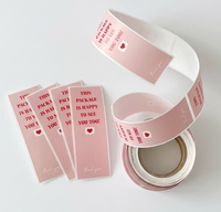 Étiquettes en rouleau pour machines, personnalisées, roses, avec logo promotionnel, en vinyle imperméable, pour scellage de bouteilles et boîtes, autocollants commerciaux pour produits