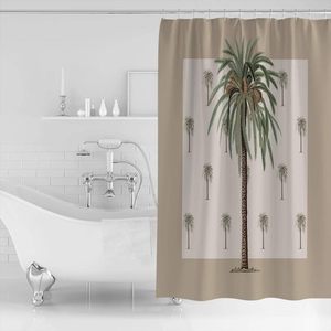 Ensemble de rideau de douche palmier 3D moderne crochet Tropical été plage plante feuilles personnalisable moderne décor à la maison pour salle de bain - Product Image 2