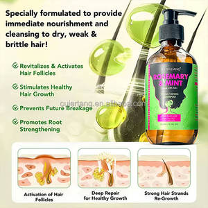 Champú <span class=keywords><strong>y</strong></span> Acondicionador de Marca Privada para <span class=keywords><strong>el</strong></span> Crecimiento del Cabello con Biotina, Menta <span class=keywords><strong>y</strong></span> Romero Orgánico Natural Anticaspa sin Sulfatos - Product Image 3