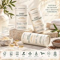 Emballage personnalisé en tube de papier pour compléments vitaminiques, boîte cylindrique en carton imprimée OEM pour capsules, gommes et poudres nutritionnelles