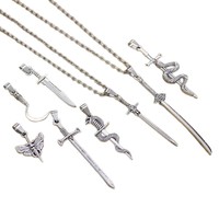 Nouveau collier pendentif croix et épée en alliage vintage gothique pour hommes et femmes