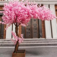 Arbres artificiels en plastique pêche cerisier érable, fausses fleurs, 1,5-2,5 m, placement au sol, maison, bureau, mariage, hôtel, exposition, salon