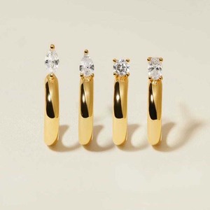 Gemnel 925スターリングシルバーダイヤモンドフープイヤリング女性用 - Product Image 3