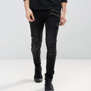 New Style Fashion <b>Black</b> <b>Biker</b> Scratch <b>Jeans</b> Pent <b>Men</b> Skinny Ripped Bulk Wholesale <b>Black</b> <b>Men's</b> <b>Jeans</b> - Product Image 1