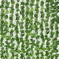Lianes artificielles de lierre, hortensias grimpants, feuilles d'arbres artificielles, feuillage vert, fleurs en soie, plantes artificielles décoratives en forme de lianes