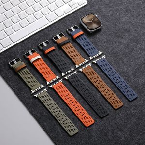 Nuevo anuncio Correa <span class=keywords><strong>de</strong></span> reloj <span class=keywords><strong>de</strong></span> cuero suave y transpirable para reloj inteligente 49mm/44mm/45mm para IWatch <span class=keywords><strong>Series</strong></span> 9/8/7/6/5/4/SE - Product Image 1