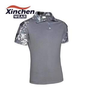 Nhà Máy Bán Buôn Giản Dị Polyester Cotton Ngắn Tay T-Shirts Ngụy Trang Rừng Thăng Hoa Polo Áo Sơ Mi - Product Image 4