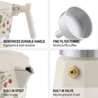Lot de 2 cafetières Moka en aluminium avec poignée et tasses en céramique, coffret cadeau personnalisé pour cadeaux d'entreprise