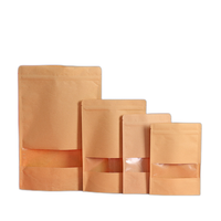 Les pochettes en papier kraft brun blanc 2025 tiennent le sachet de thé avec la manipulation de surface d'impression de gravure de fenêtre transparente