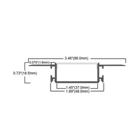 88x18.5MM pour les bandes d'éclairage de plafond encastrées avec couvercle de diffuseur plâtre plâtre cloisons sèches aluminium profilé canal LED