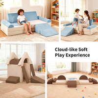 10-teiliges Kinder-Schaumstoff-Festungsbau-Set Modulares Spielsofa-Bett OEKO-TEX Zertifiziert Ungiftig Faltbar Modern für Innenräume Schlafzimmer Wohnzimmer