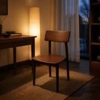 Chaise en bois massif OEM ODM, couleur personnalisée, sans rembourrage, entretien minimal, facile à nettoyer, style minimaliste japonais