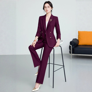 Women's Professional Office Suit Set Long Sleeve Autumn Polyester Anti-Wrinkle Slim Fit Elegant Formal Wear - Product Image 4