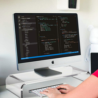 Support acrylique de moniteur personnalisé de haute qualité, pour ordinateur portable, avec plate-forme solide en plastique, pour maison bureau