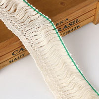 Franges en dentelle à nœuds écologiques vintage de 12 cm de large en coton/polyester pour nappes, rideaux et chaussures DIY