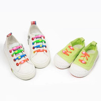Lacets sans nœuds à boucle en silicone élastique, colorés, pour hommes, femmes, enfants et adultes